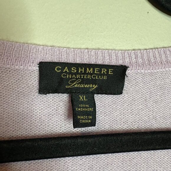 Charter Club lavender cashmere sweater - Picture 3 of 4